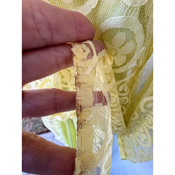 Vintage 60's yellow Maxi Dress Match Lace Jacket /Bow Size XS - Picture 9 of 16